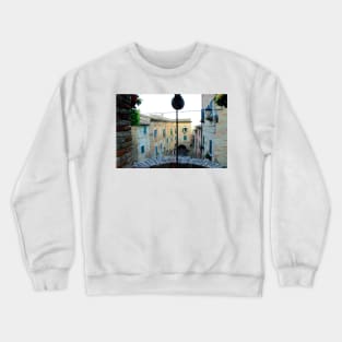 View from the Polenta well in Corinaldo Crewneck Sweatshirt